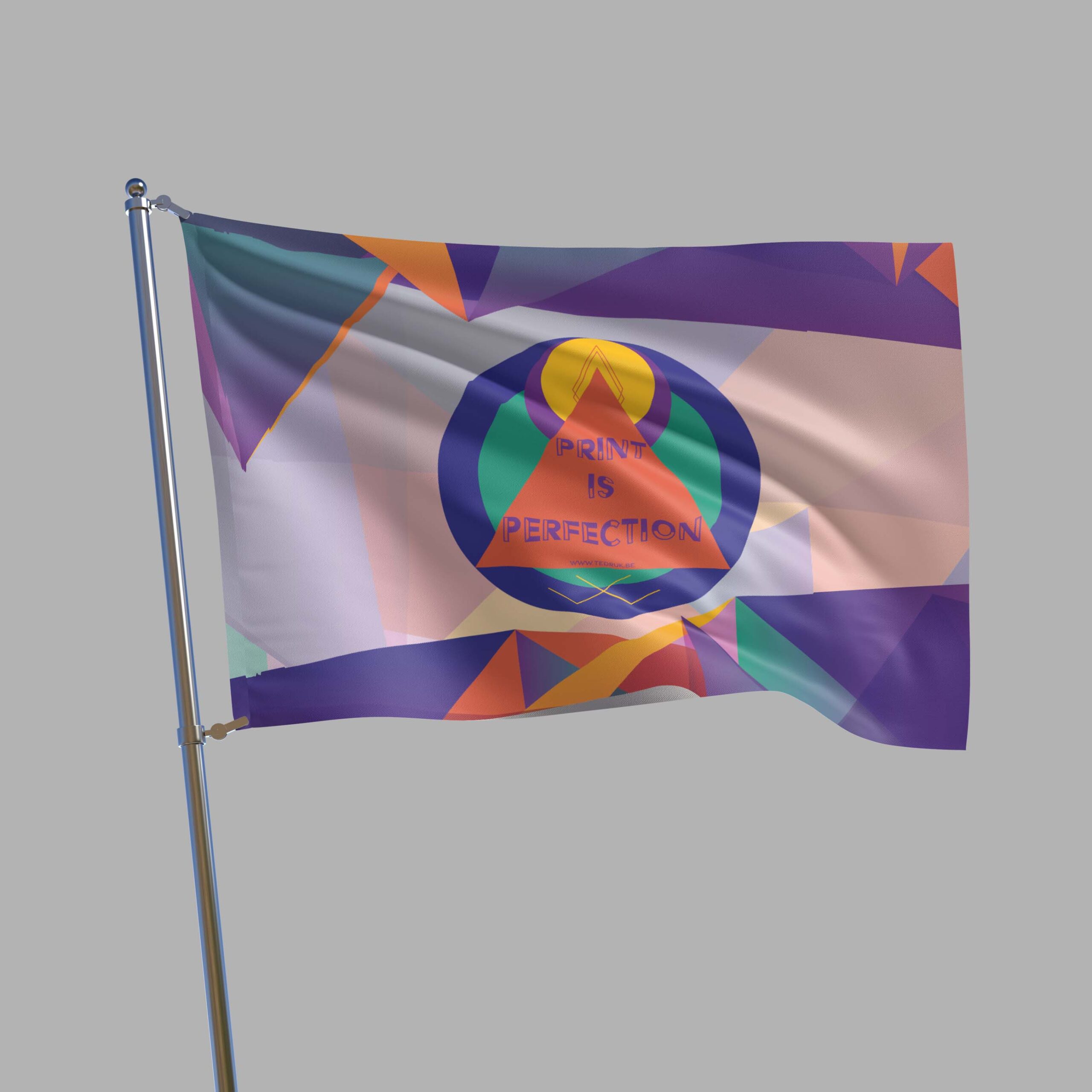 Vlag met eigen grafisch design.