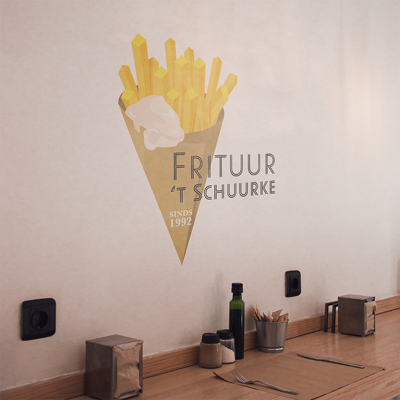 Nieuw  logo voor frituur 't schuurke.